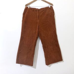 ASTR Corduroy Wide Leg Cropped Pants Rust Orange Size Large